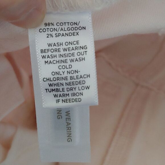 Ann Taylor LOFT Modern Straight Cuffed Cropped Jeans Pants in Light Pink 24/00 - Picture 6 of 12